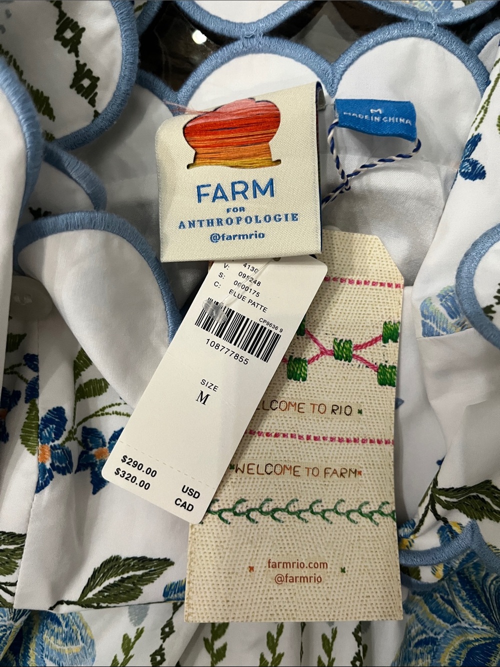 FARM Rio Sleeveless Scallop-Trim Printed Midi Dress Sz-M - Picture 12 of 15